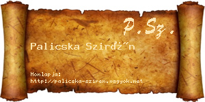 Palicska Szirén névjegykártya